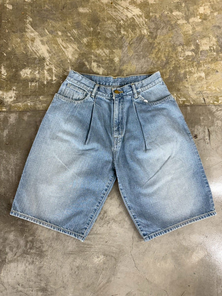 【SEASAW71】PLEATS DENIM SHORTS | LIGHT BLUE