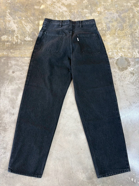 【EVCON】5POCKET TUCK WIDE DENIM PANTS | BLACK