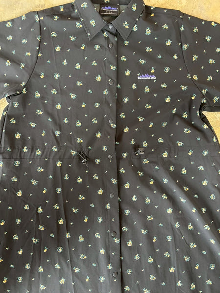 【THOUSAND MILE】FLOWER PRINT SHIRT ONE PIECE | BLACK |