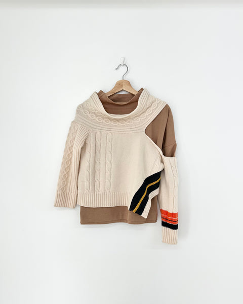 BEAMS A CRAZY CROPPED KNIT VORY