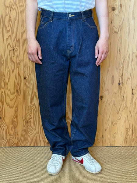 【EVCON】5POCKET TUCK WIDE DENIM PANTS | INDIGO