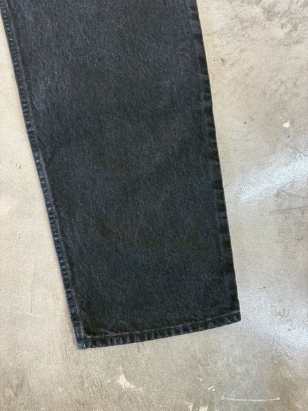 【EVCON】5POCKET TUCK WIDE DENIM PANTS | BLACK