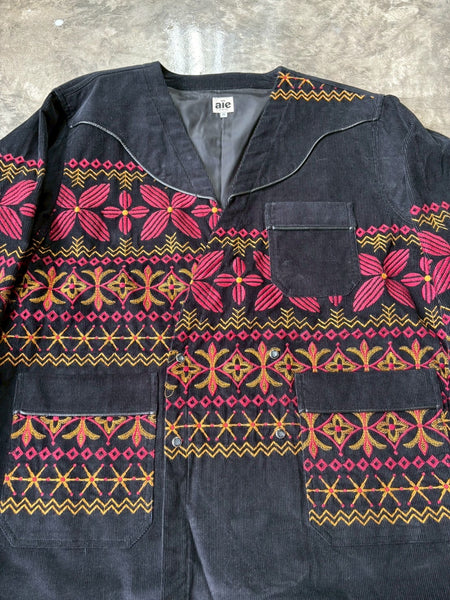 【AIE】WK Shop Coat - 14W Corduroy / Flower