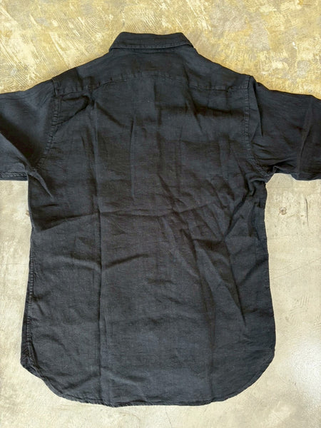 【GAMBERT】LINEN W-POCKET SHIRT | BLACK / WHITE