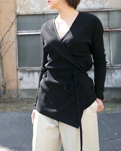 INSCRIRE RIB WRAP CARDIGAN