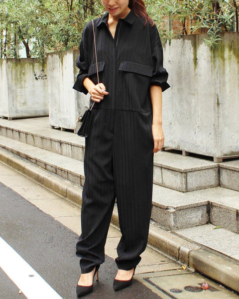 【IENA】STRIPE JUMP SUIT