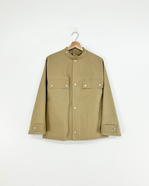 MACKINTOSH JIL SANDER+ BONDED COTTON CABAN JACKET BEIGE