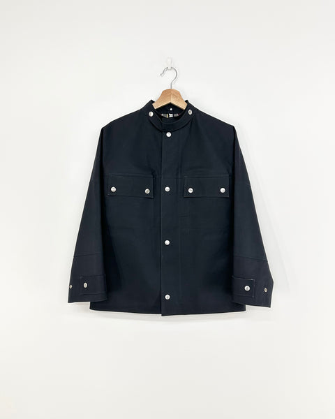 MACKINTOSH JIL SANDER+ BONDED COTTON CABAN JACKET BLACK