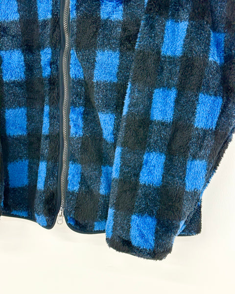 South2 West8 BAFFALO PLAID FAUX BOA PIPING JACKET BLUE