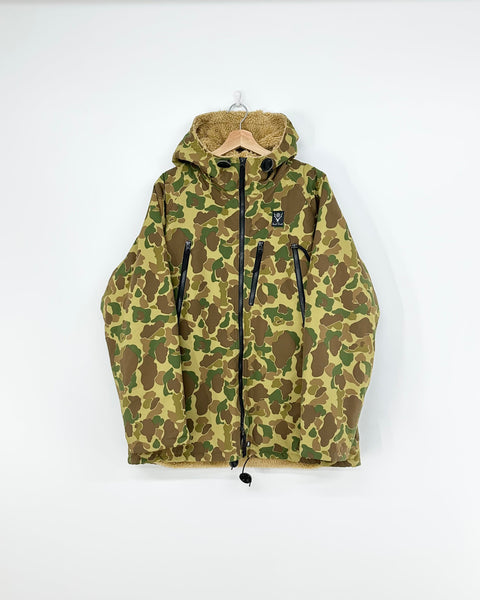 South2 West8 NYLON TASSER CAMO ZIPPED COAT KHAKI