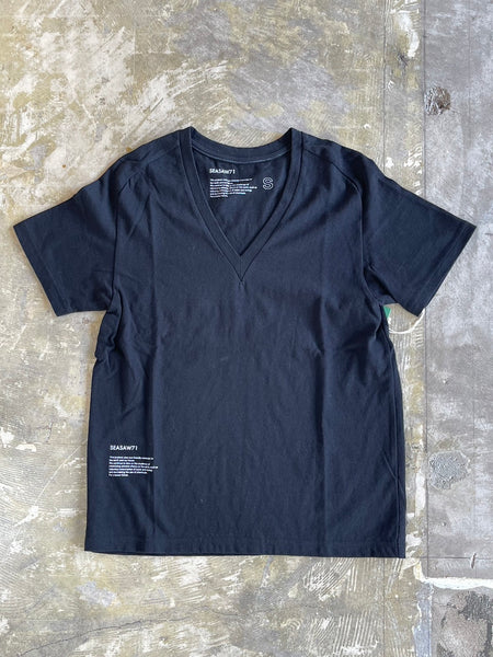 【SEASAW71】V-NECK TEE | BLACK