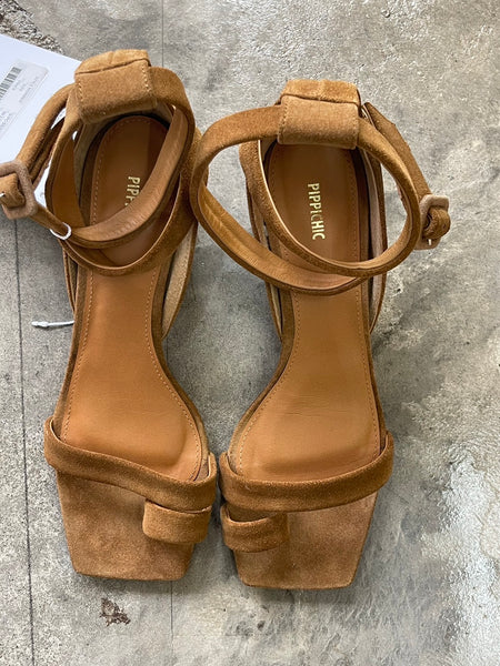 【PIPPICHIC】ANCLE CROSS SUEDE SANDALS | BROWN