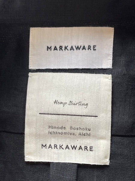 【MARKAWARE】HEMP SHORTSLEEVE SHIRT | BLACK