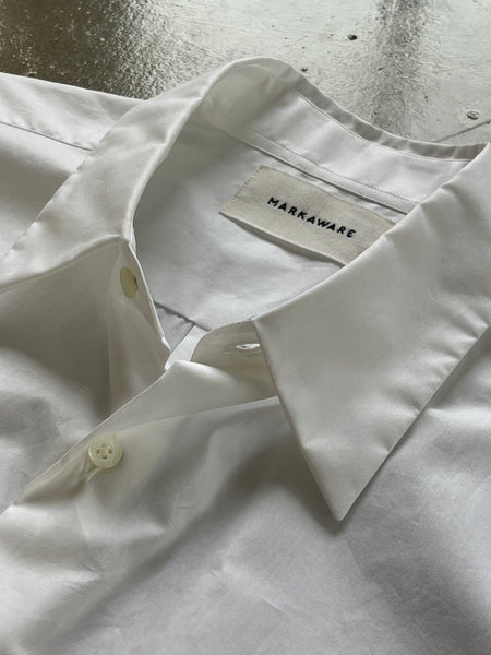 【MARKAWARE】COTTON SHORTSLEEVE SHIRT | WHITE