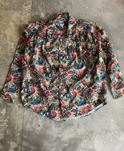 【AIE】JUNGLE FEATHER PRINT SHIRT | MIX