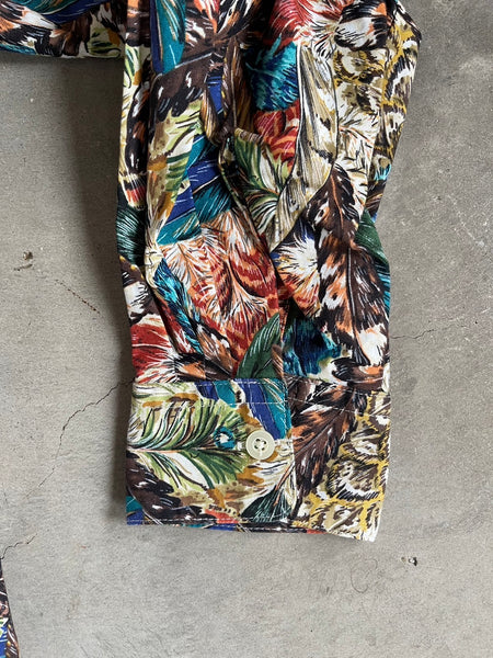 【AIE】JUNGLE FEATHER PRINT SHIRT | MIX