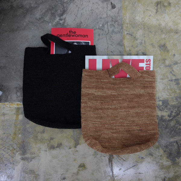 【CAMALYA】RAFFIA MARCHE BAG | BLACK | BEIGE