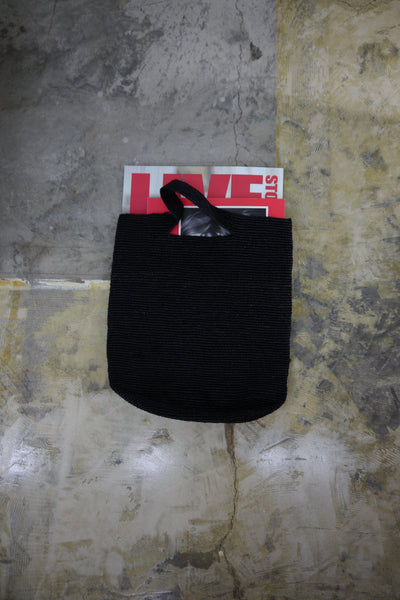【CAMALYA】RAFFIA MARCHE BAG | BLACK | BEIGE