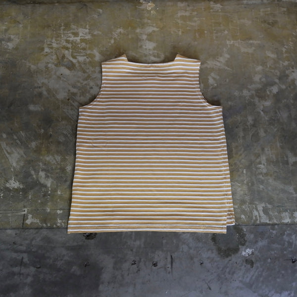 【ENGINEERED GARMENTS】STRIPED T-SHIRT | YELLOW | KHAKI