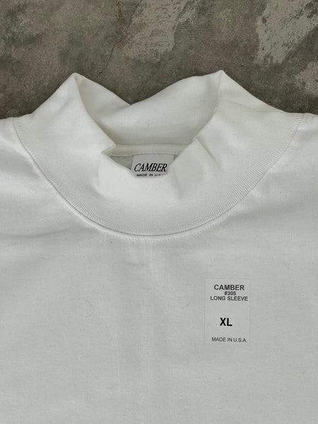 【CAMBER】MOC-NECK LONG SLEEVE TEE | WHITE