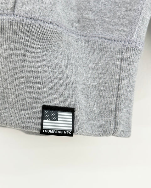 THUMPERS NYC GRAPHIC PULL OVER HOODIE GRAY
