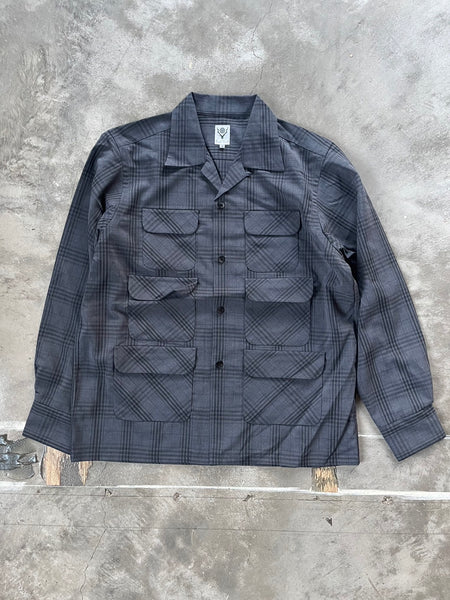 【South2 West8】CHECK 6POCKET SHIRT | GRAY