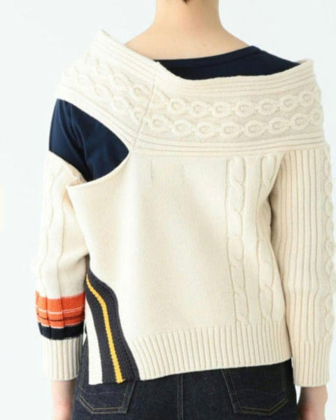 BEAMS A CRAZY CROPPED KNIT VORY