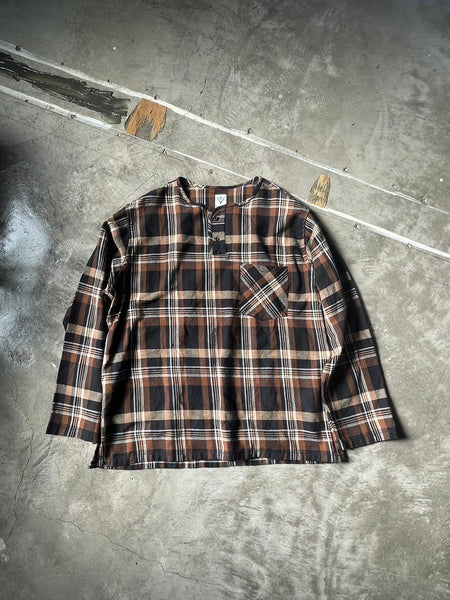 【South2 West8】HENLEY NECK SHIRT | BROWN