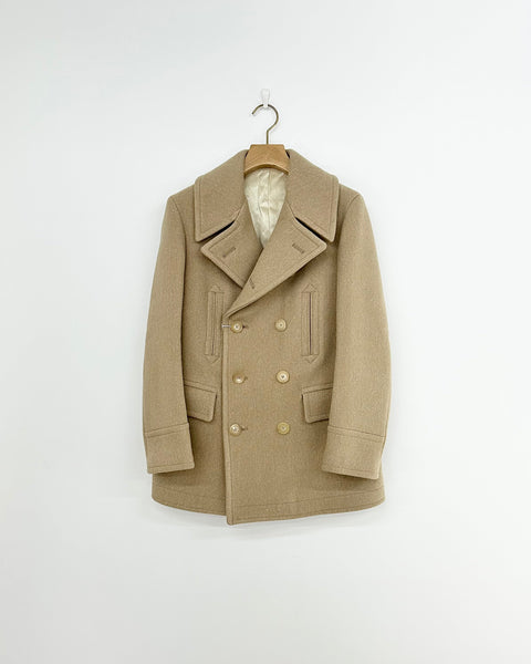 Scye Super140's WOOL MELTON PEACOAT CAMEL