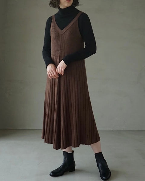Phlannel WORSTED WOOL KNIT CAMI DRESS