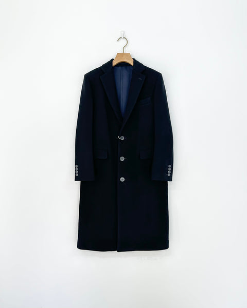 Scye WOOL CASHMERE MELTON EPSOM COAT BLACK