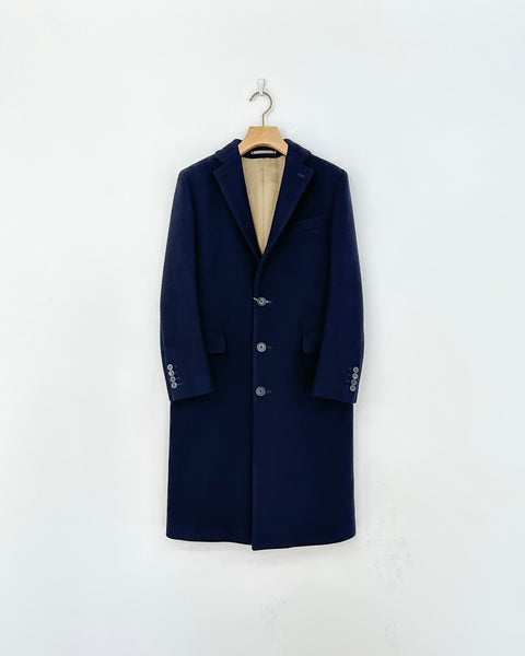 Scye WOOL CASHMERE MELTON EPSOM COAT NAVY