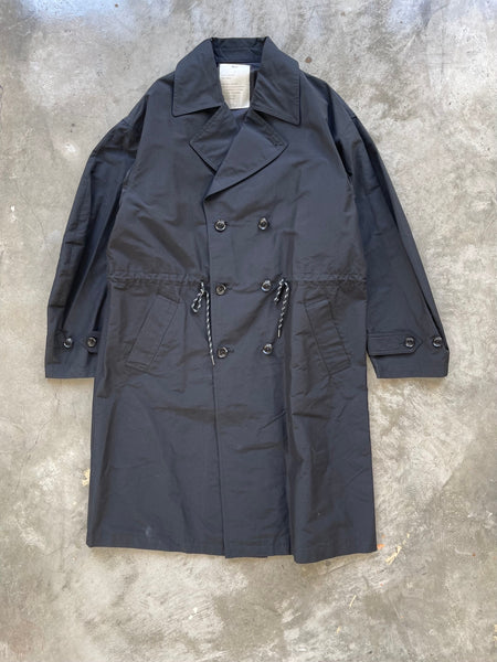 【Text】COTTON × SILK TRENCH COAT | BLACK