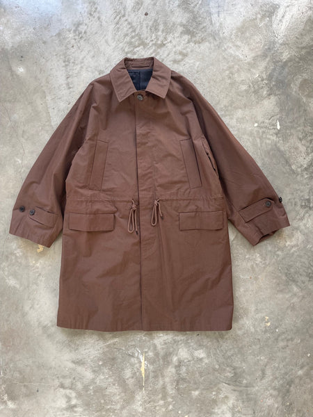 【MARKAWARE】ORGANIC COTTON BALMACAAN COAT W/POCKET | BROWN