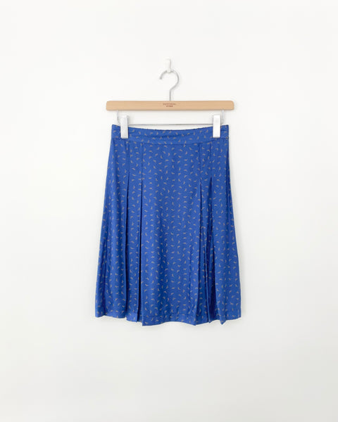 momoni BIRD PRINT SILK TUCK SKIRT