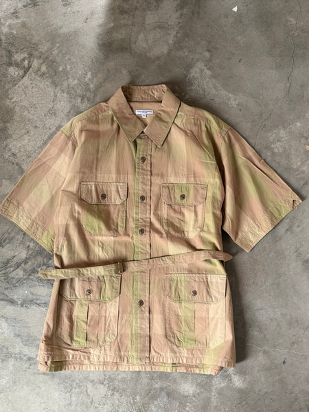 【ENGINEERED GARMENTS】SHORT SLEEVE SAFARI SHIRT-JACKET | CHECK