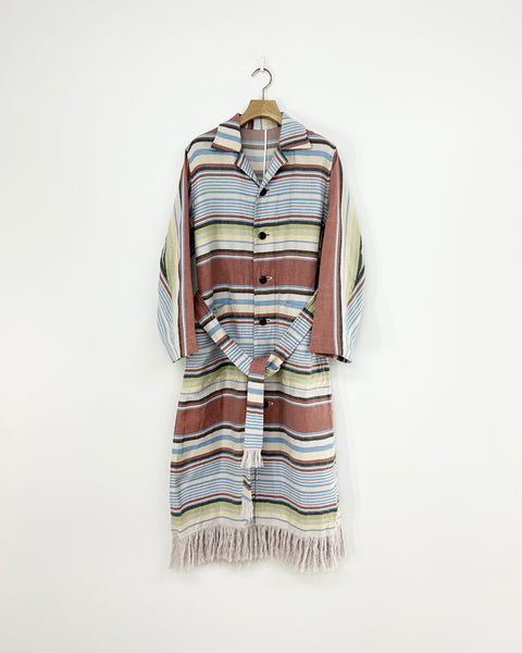 INSCRIRE MULTI BORDER FRINGE COAT