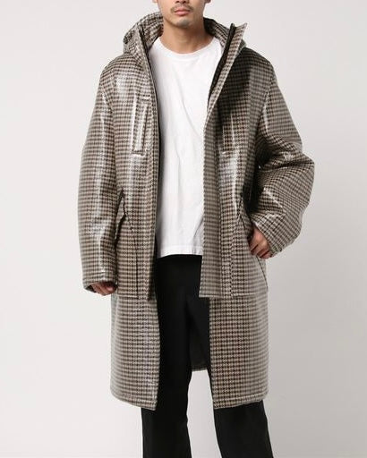 Name. LAMINATE TWEED HOODED COAT