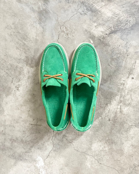 Sperry Top Sider SUEDE DECK SHOES GREEN EDISTORIAL STORE