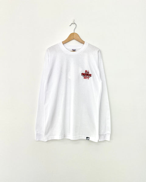 【MASH UP】EMBROIDERY BACK PRINT L/S TEE | WHITE