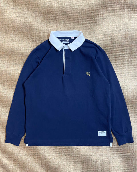 【MASH UP】EMBROIDERY RUGBY SHIRT | NAVY